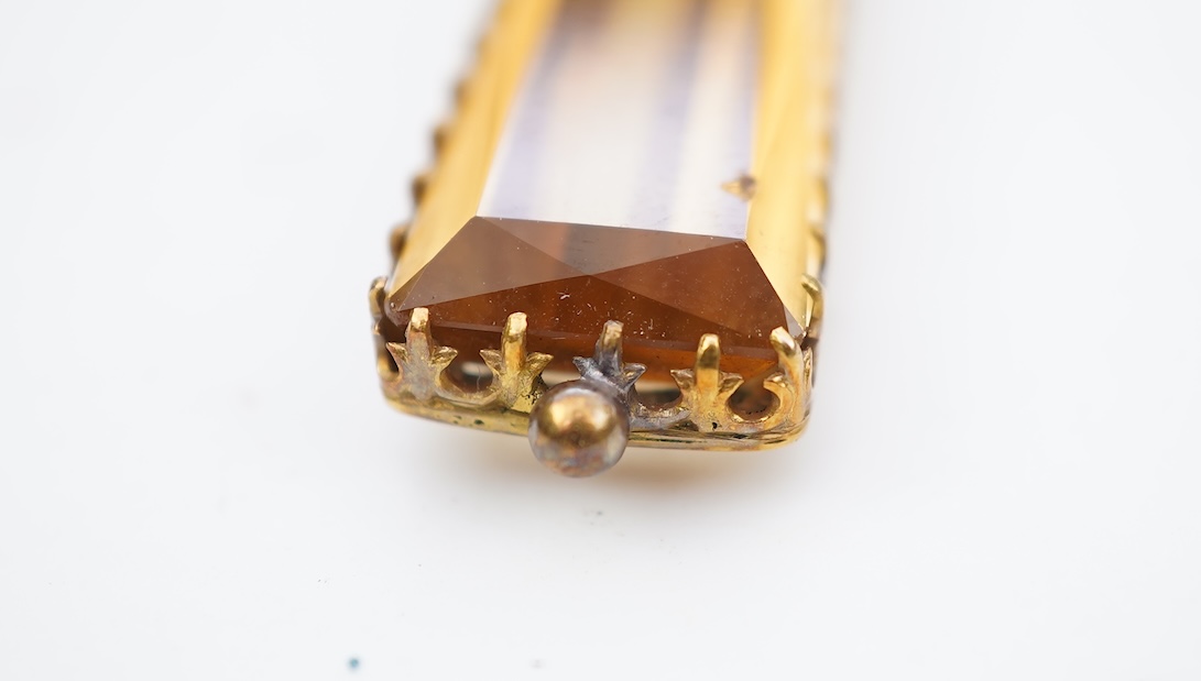 A Victorian gold and citrine pendant, late 19th century